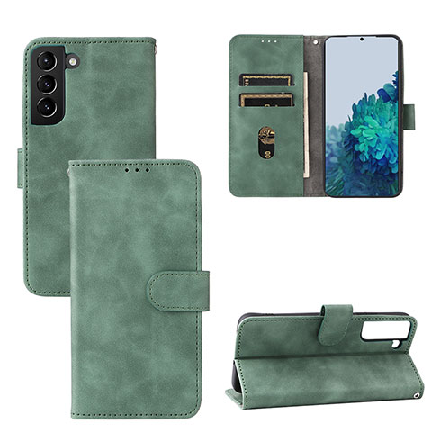 Coque Portefeuille Livre Cuir Etui Clapet L04Z pour Samsung Galaxy S21 5G Vert