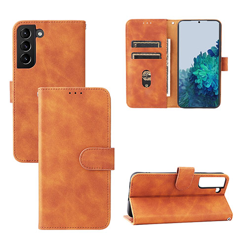 Coque Portefeuille Livre Cuir Etui Clapet L04Z pour Samsung Galaxy S21 Plus 5G Marron