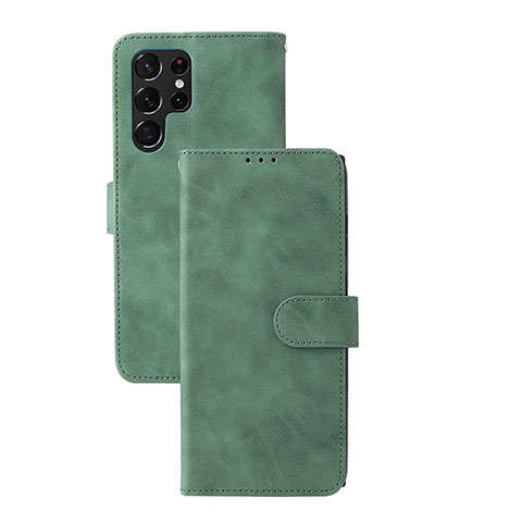 Coque Portefeuille Livre Cuir Etui Clapet L04Z pour Samsung Galaxy S24 Ultra 5G Vert