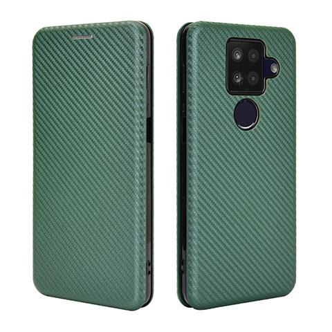 Coque Portefeuille Livre Cuir Etui Clapet L04Z pour Sharp Aquos Sense4 Plus Vert