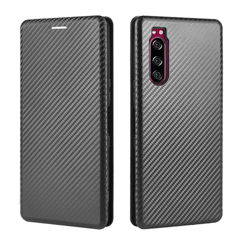 Coque Portefeuille Livre Cuir Etui Clapet L04Z pour Sony Xperia 5 II Noir