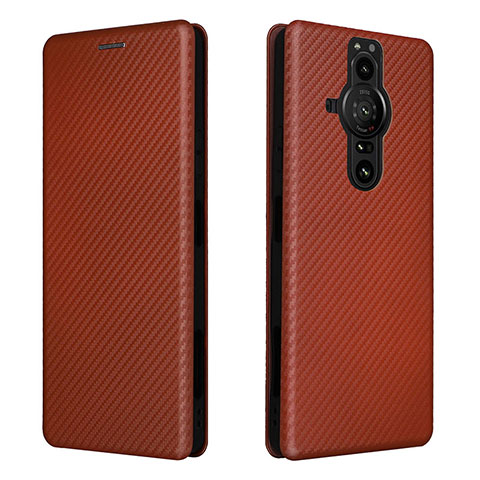 Coque Portefeuille Livre Cuir Etui Clapet L04Z pour Sony Xperia PRO-I Marron