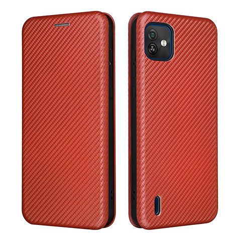 Coque Portefeuille Livre Cuir Etui Clapet L04Z pour Wiko Y82 Marron