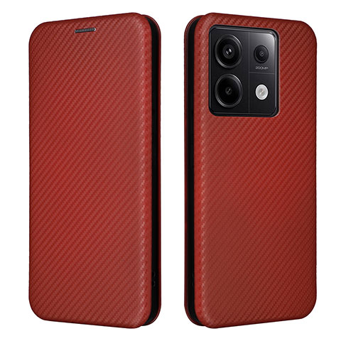 Coque Portefeuille Livre Cuir Etui Clapet L04Z pour Xiaomi Redmi Note 13 Pro 5G Marron