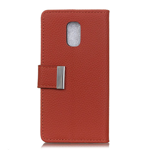 Coque Portefeuille Livre Cuir Etui Clapet L05 pour Asus ZenFone V Live Vin Rouge