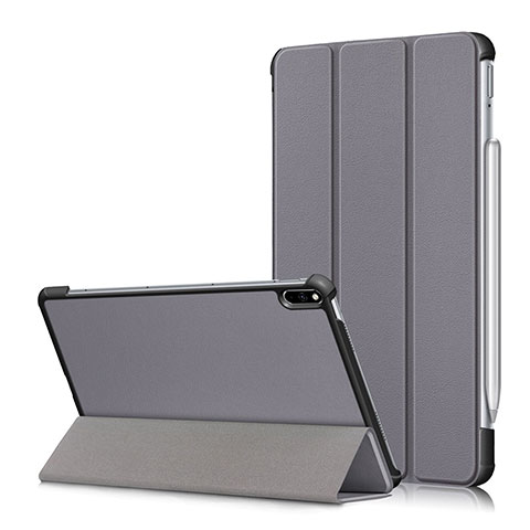 Coque Portefeuille Livre Cuir Etui Clapet L05 pour Huawei MatePad Pro Gris