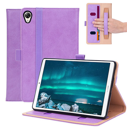 Coque Portefeuille Livre Cuir Etui Clapet L05 pour Huawei MediaPad M6 8.4 Violet