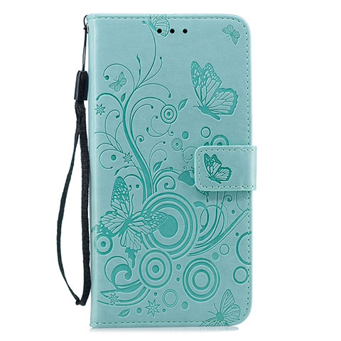 Coque Portefeuille Livre Cuir Etui Clapet L05 pour Huawei P30 Cyan