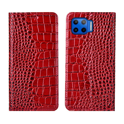 Coque Portefeuille Livre Cuir Etui Clapet L05 pour Motorola Moto G 5G Plus Rouge