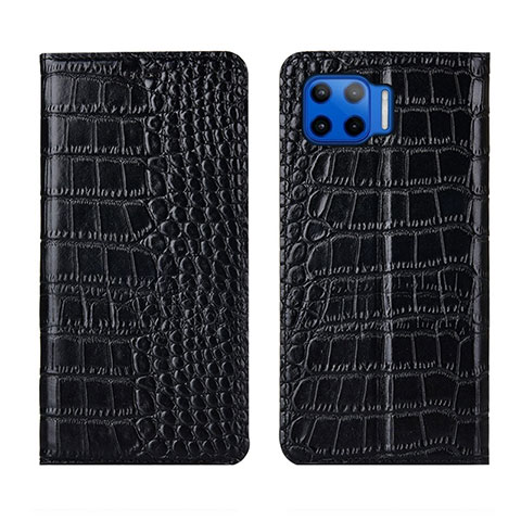 Coque Portefeuille Livre Cuir Etui Clapet L05 pour Motorola Moto One 5G Noir