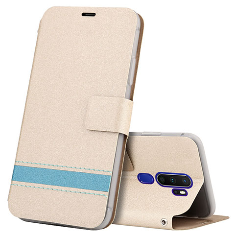 Coque Portefeuille Livre Cuir Etui Clapet L05 pour Oppo A11 Or