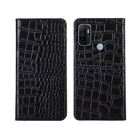 Coque Portefeuille Livre Cuir Etui Clapet L05 pour Oppo A32 Noir