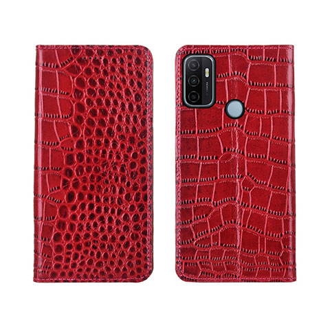 Coque Portefeuille Livre Cuir Etui Clapet L05 pour Oppo A53 Rouge