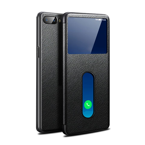 Coque Portefeuille Livre Cuir Etui Clapet L05 pour Oppo AX5 Noir