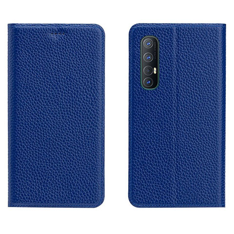 Coque Portefeuille Livre Cuir Etui Clapet L05 pour Oppo Reno3 Pro Bleu