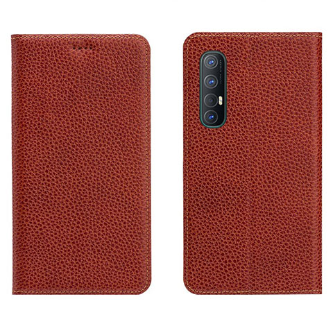 Coque Portefeuille Livre Cuir Etui Clapet L05 pour Oppo Reno3 Pro Marron