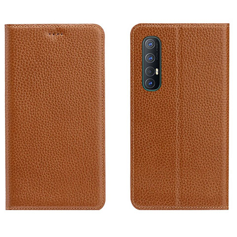 Coque Portefeuille Livre Cuir Etui Clapet L05 pour Oppo Reno3 Pro Orange