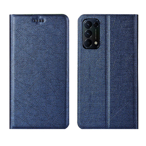 Coque Portefeuille Livre Cuir Etui Clapet L05 pour Oppo Reno5 5G Bleu