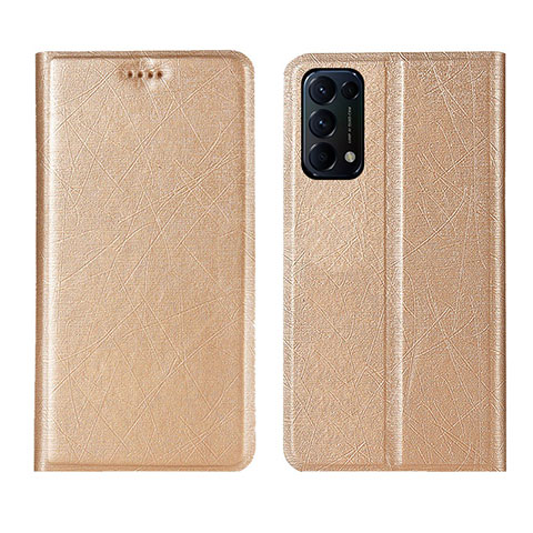 Coque Portefeuille Livre Cuir Etui Clapet L05 pour Oppo Reno5 5G Or