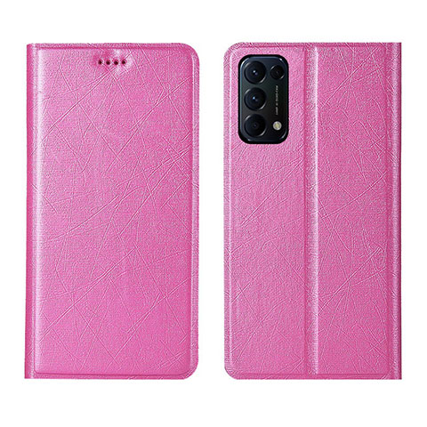 Coque Portefeuille Livre Cuir Etui Clapet L05 pour Oppo Reno5 5G Rose