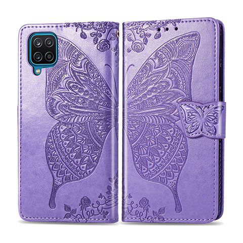 Coque Portefeuille Livre Cuir Etui Clapet L05 pour Samsung Galaxy A12 Nacho Violet Clair