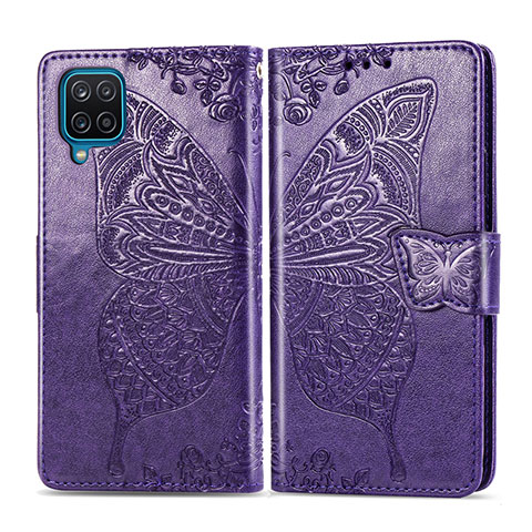 Coque Portefeuille Livre Cuir Etui Clapet L05 pour Samsung Galaxy M12 Violet