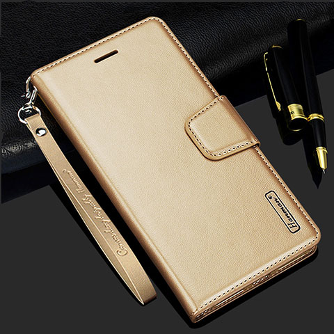 Coque Portefeuille Livre Cuir Etui Clapet L05 pour Samsung Galaxy S21 FE 5G Or