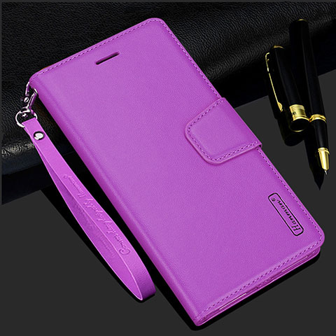 Coque Portefeuille Livre Cuir Etui Clapet L05 pour Samsung Galaxy S21 FE 5G Violet