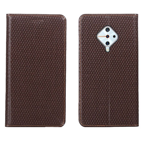 Coque Portefeuille Livre Cuir Etui Clapet L05 pour Vivo X50 Lite Marron