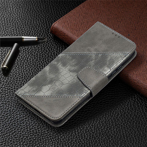 Coque Portefeuille Livre Cuir Etui Clapet L05 pour Xiaomi Redmi 9 India Gris