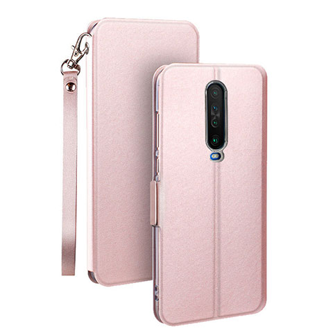 Coque Portefeuille Livre Cuir Etui Clapet L05 pour Xiaomi Redmi K30i 5G Or Rose