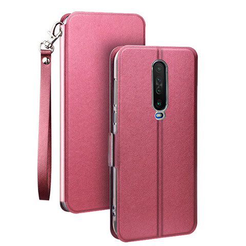 Coque Portefeuille Livre Cuir Etui Clapet L05 pour Xiaomi Redmi K30i 5G Rose Rouge