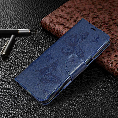 Coque Portefeuille Livre Cuir Etui Clapet L05 pour Xiaomi Redmi Note 9 Pro Bleu