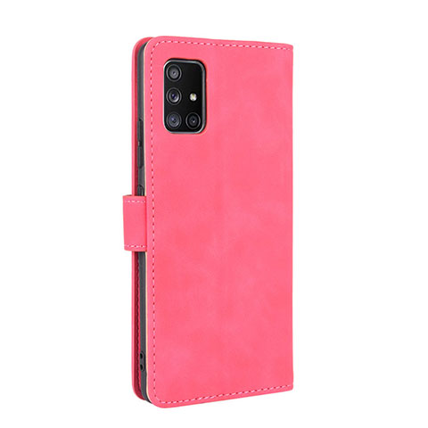 Coque Portefeuille Livre Cuir Etui Clapet L05Z pour Samsung Galaxy A51 4G Rose Rouge