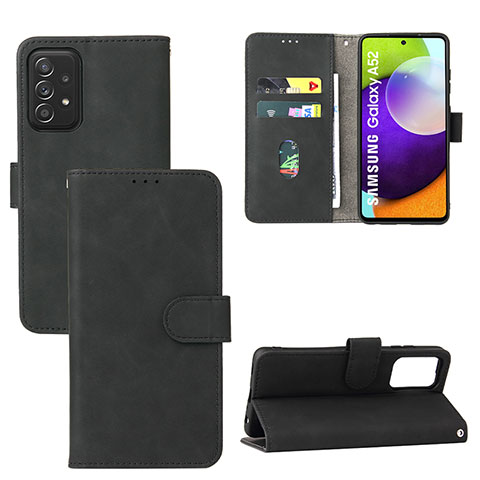 Coque Portefeuille Livre Cuir Etui Clapet L05Z pour Samsung Galaxy A52s 5G Noir