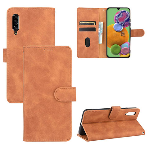 Coque Portefeuille Livre Cuir Etui Clapet L05Z pour Samsung Galaxy A90 5G Marron