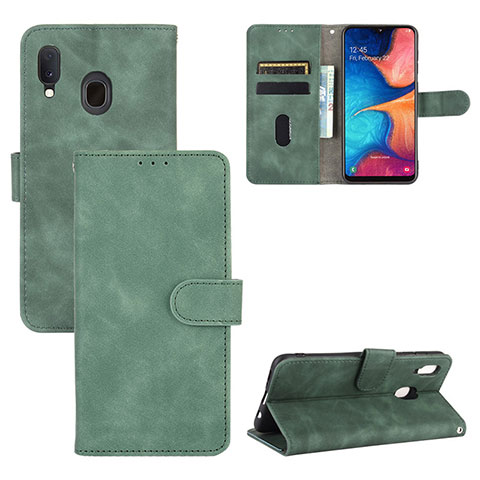 Coque Portefeuille Livre Cuir Etui Clapet L05Z pour Samsung Galaxy M10S Vert