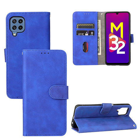 Coque Portefeuille Livre Cuir Etui Clapet L05Z pour Samsung Galaxy M32 4G Bleu