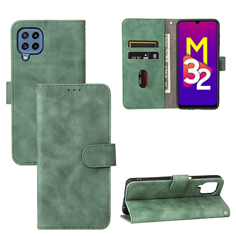 Coque Portefeuille Livre Cuir Etui Clapet L05Z pour Samsung Galaxy M32 4G Vert