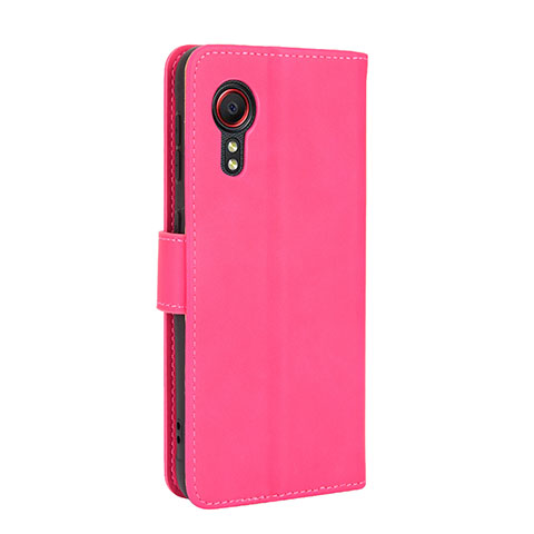 Coque Portefeuille Livre Cuir Etui Clapet L05Z pour Samsung Galaxy XCover 5 SM-G525F Rose Rouge