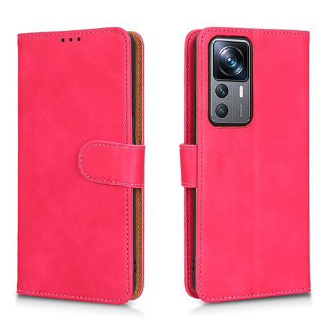 Coque Portefeuille Livre Cuir Etui Clapet L05Z pour Xiaomi Mi 12T Pro 5G Rose Rouge