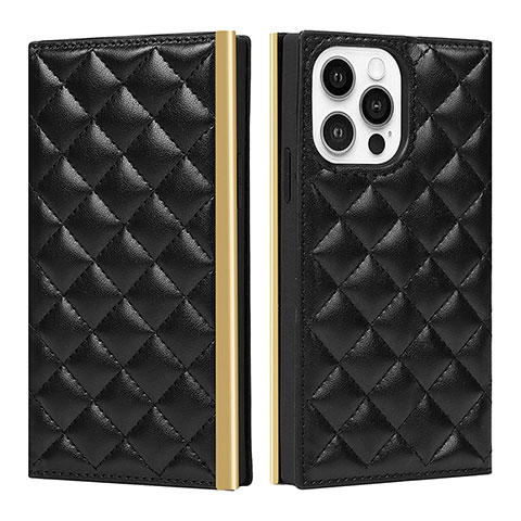 Coque Portefeuille Livre Cuir Etui Clapet L06 pour Apple iPhone 14 Pro Max Noir