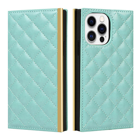 Coque Portefeuille Livre Cuir Etui Clapet L06 pour Apple iPhone 14 Pro Vert