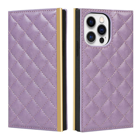 Coque Portefeuille Livre Cuir Etui Clapet L06 pour Apple iPhone 15 Pro Violet