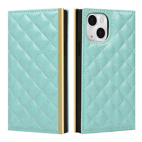 Coque Portefeuille Livre Cuir Etui Clapet L06 pour Apple iPhone 15 Vert