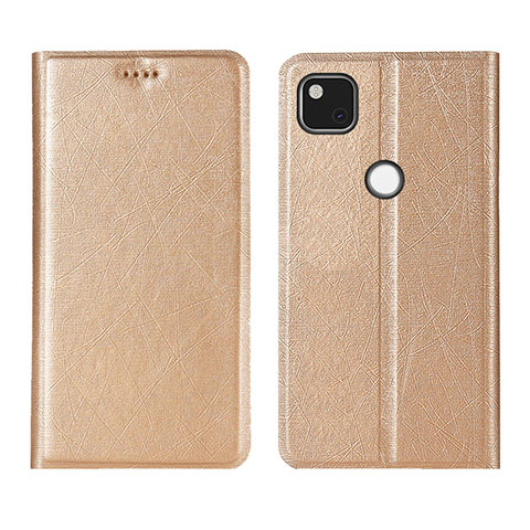 Coque Portefeuille Livre Cuir Etui Clapet L06 pour Google Pixel 4a Or