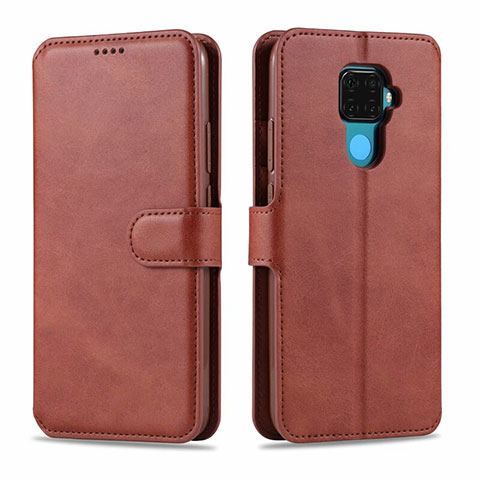 Coque Portefeuille Livre Cuir Etui Clapet L06 pour Huawei Nova 5i Pro Marron