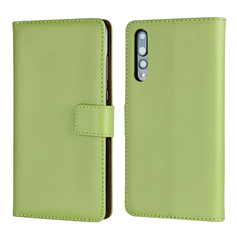 Coque Portefeuille Livre Cuir Etui Clapet L06 pour Huawei P20 Pro Vert