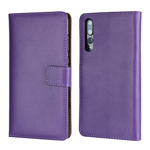 Coque Portefeuille Livre Cuir Etui Clapet L06 pour Huawei P20 Pro Violet