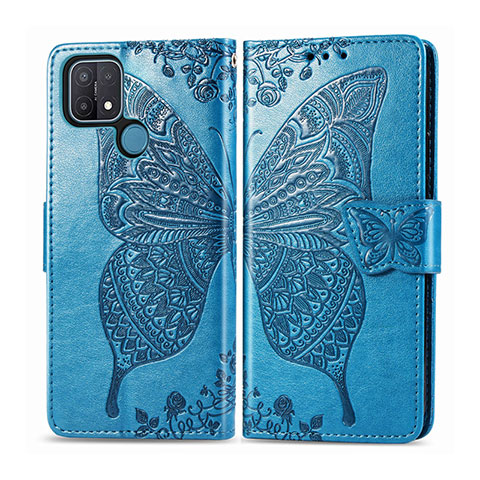 Coque Portefeuille Livre Cuir Etui Clapet L06 pour Oppo A35 Bleu Ciel